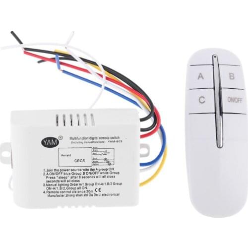Wireless Remote Control Light Switch Receiver Transmitter Digital Wireless Wall Remote Control Switch ON/OFF 220V Lamp Light