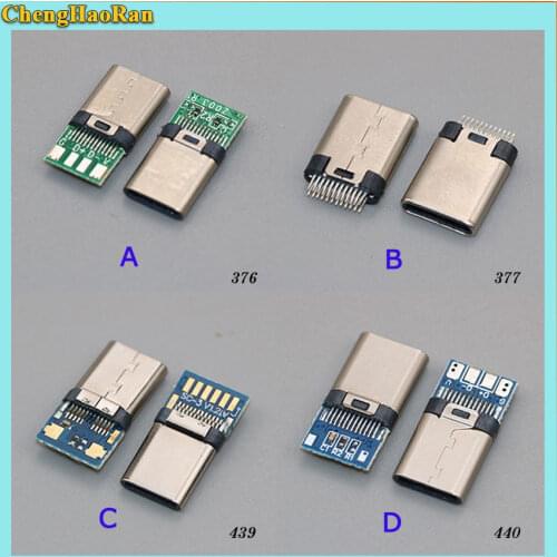 ChengHaoRan New 1PCS USB Power Connector Charge Dock port Plug type-C USB 3.1 Connecto Type C USB male Jack