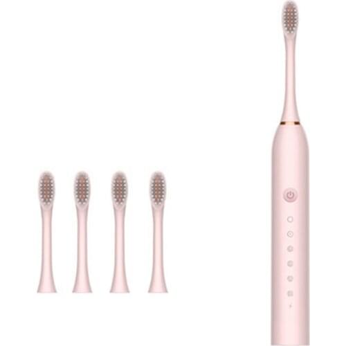Electric Toothbrush With 5 Brush Head 6 Gears Sonic Vibration Adult Household Soft Fur USB Charging Waterproof Toothbrush
