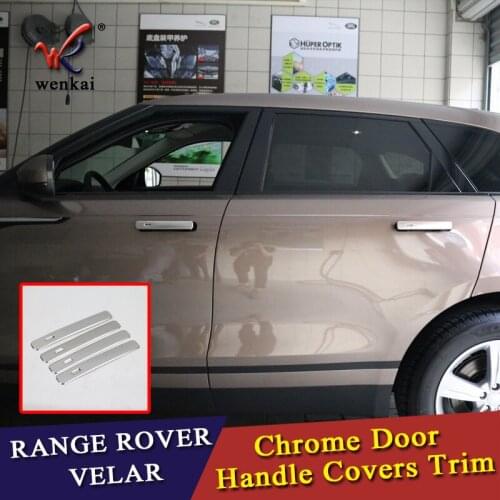 For RANGE ROVER VELAR Chrome Door Handle Covers Trim Set of 4P Never Rust 2017 2018 Car Accessories Stickers Car Styling