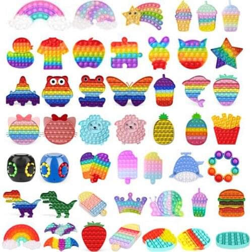 Push Bubble Squeeze Toys Sensory Decompression Toys Autism Toys Compressive Relaxation Toys Portable Coasters Fun Games Toys
