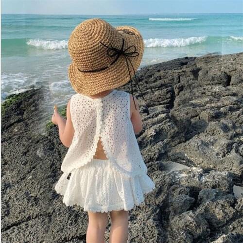 Baby Clothing Set Summer Baby Girls Clothes Hollow Out Infant Toddler Outfits Clothes For Girl Sleeveless Vest +Shorts 2pcs