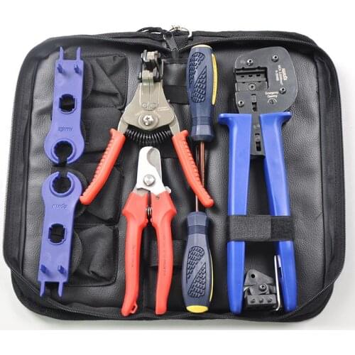 Solar pv Crimping Tool Kits for 2.5-6.0mm2 connectors solar tool set with Crimper,Stripper Cutter