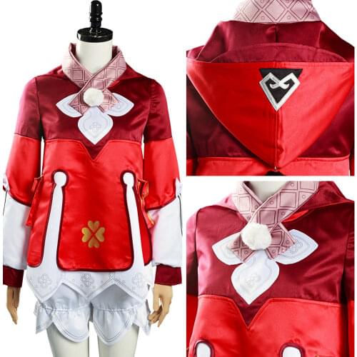Game Genshin Impact - Klee Cosplay Costume Coat Hat Outfits Halloween Carnival Suit