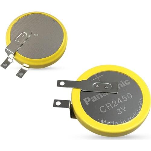 10pcs/lot Panasonic CR2450 3V Lithium Battery rice cooker tire pressure monitor Button Batteries Cell with Soldering feet
