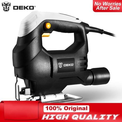 DEKO 350W Jig Saw Convenient Continuous Mode Electric Saw with 1pc Blade, Allen Wrench 2pcs Carbon Brushes Jigsaw Power Tools