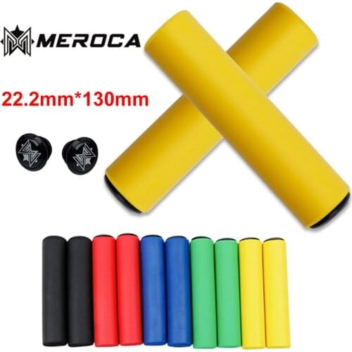MEROCA Bike Handlebar Grips 130mm and 22.2mm Handle Bar Rubber End Grip for Multi-Speed Bicycle Mountain BMX Floding