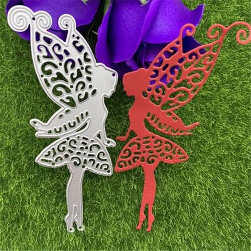 Flower fairy elf girl hand embossed album scrapbook greeting card decoration metal cutting mold