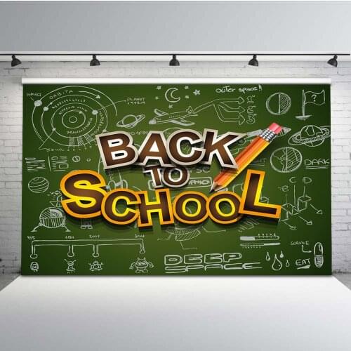 MOCSICKABack to School Photo Booth Background BlackBoard Backdrops for Photography Studio Pens Props G-645