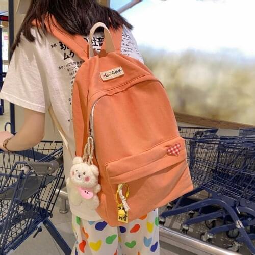 Fashion Washable Canvas Backpack For Teenagers Student Schoolbag Classic Black Travel Bookbag Girls School Mochila Rucksack