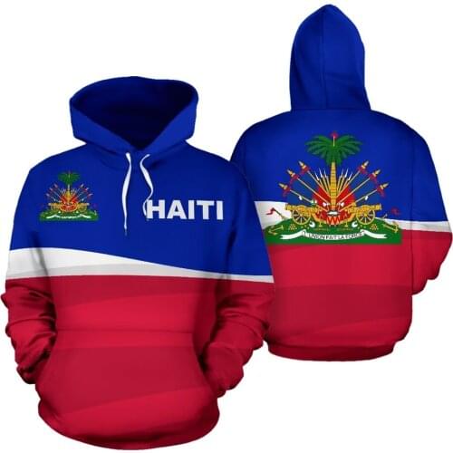 Tessffel Country Emblem Flag Caribbean Sea Haiti Island Retro Pullover Men/Women Tracksuit Jacket 3Dprint Streetwear Hoodies A11