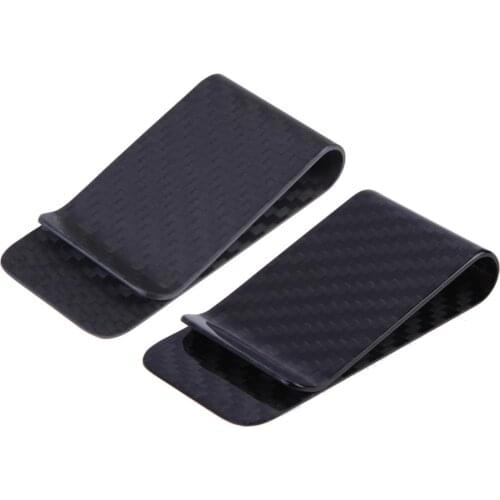 Real Glossy Matte Carbon Fiber Black Texture Wallet Purse Money Clip Pocket Business Credit Card Cash Holder Wallet