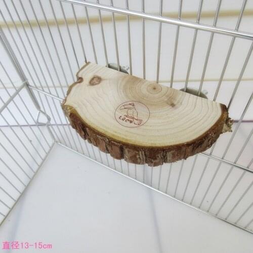 Natural Wood Parrot Perches Stand Platform Squirrel Hamster Pet Parakeet Budgie Hanging Toy Bird Cage Accessories BT005