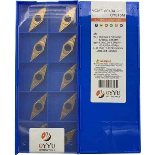 OYYU VCMT 160408 160404 VCMT160404-GP VCMT160408-GP OY515M Carbide Inserts Process Stainless Steel Lathe Tools Cutter Turning