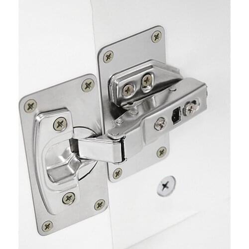 Furniture Hinge Repair Plate Stainless Steel Hinge Fixing Plate Bracket with Mounting Screws for Kitchen Drawer Cabinet Window