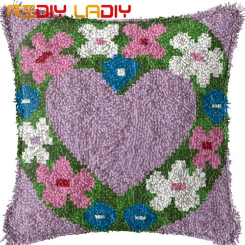 Latch Hook Cushion Cartoon Tiger Pillow Case Acrylic Yarn Pillow Pre-Printed Color Canvas Crochet Cushion Cover Hobby & Crafts