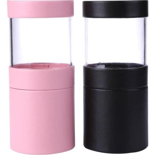 Portable Visible Makeup Brush Holder Simplicity Two Way Cut Double Clasp Travel Cosmetic Pens Storage Cup Case Box