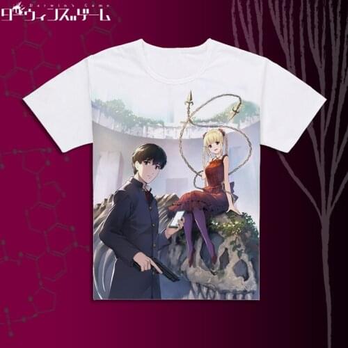 High-Q Unisex Anime Darwins Game T-Shirt Tee O-Neck Cartoon Darwins Game Casual T-Shirt Tee T shirt