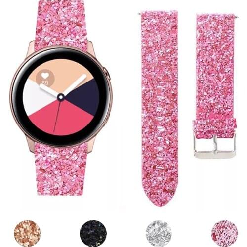 20mm 22mm Shiny Leather Strap for Huawei Watch 3/Pro Band GT 2 46mm 42mm 2e Bracelet for Samsung Galaxy 41mm 45mm Active 2 Belt