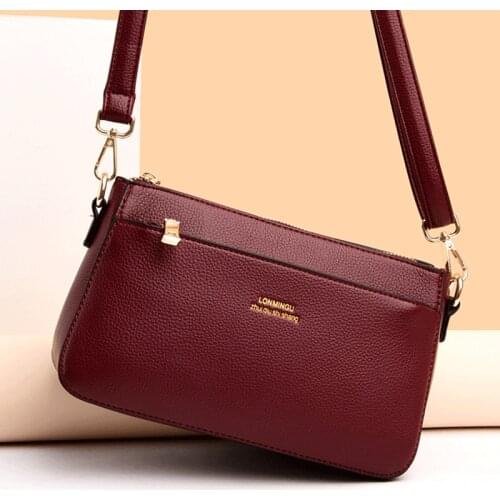 Hand Bags Women 2021 Luxury Brand Female Soft Leather Shoulder Bags Vintage Square Crossbody Bag for Ladies Sac A Main Clutch