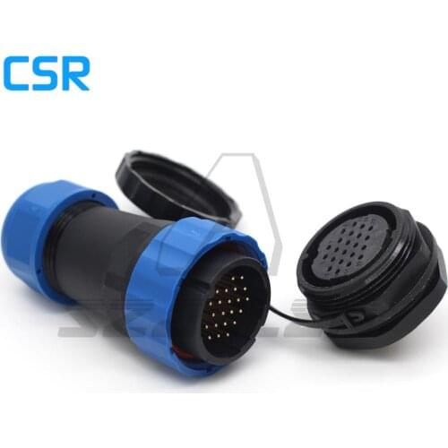 SD28TP-ZM,22 pin Waterproof and Dust-proof Connector Male Female,IP67, LED 22pin power cable wire connector, Panel cutout 28mm