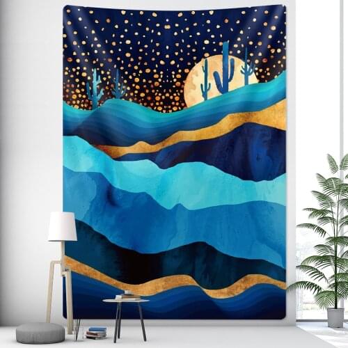 Sun Moon oil painting home decoration tapestry Bohemian decoration yoga mat sofa blanket wall decoration wall hanging bed sheet