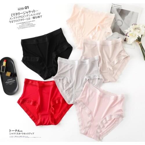Real Silk knitted Briefs Women Lace Basic Underwear 100% Mulberry Silk Panties M L XL XXL 3XL Free Shipping