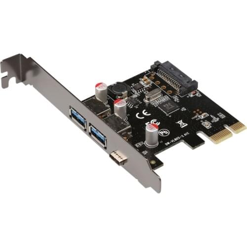 USB 3.1 Type-C + 2 usb 3.0 type-A + SATA 15PIN USB header PCI-e Card Desktop PCI Express to USB3.1 Adapter via chip