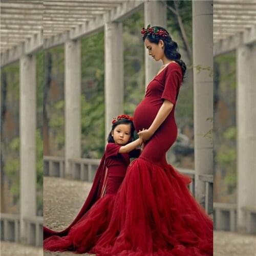 Vintage Maternity Dress For Photo Shoot Pregnant Tulle clothes Wedding Maternity Photography Props
