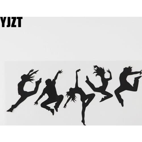 YJZT 20.7CMX8.9CMDancers Silhouette Dancing People Dance Decal Vinyl Car Sticker Black/Silver 8A-0892