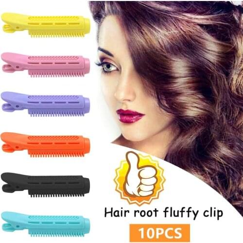 10pcs Natural Fluffy Hair Clip Volumizing Hair Root Clips Clamps Curler Roller for Home Salon Hairdressers Hair Styling Tools