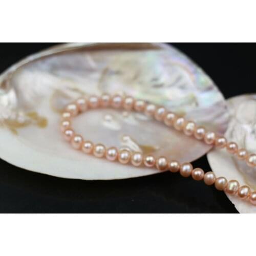 MADALENA SARARA 7-8mm AAA Freshwater Pearl Necklace Colorful Pink Pearl Beaded Strand Necklace