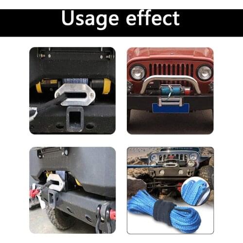 1/4" x 50' Synthetic Winch Rope, Blue Winch Cable with Sheath for ATV Winches ATV UTV SUV Truck Boat Synthetic Winch Cable Rope