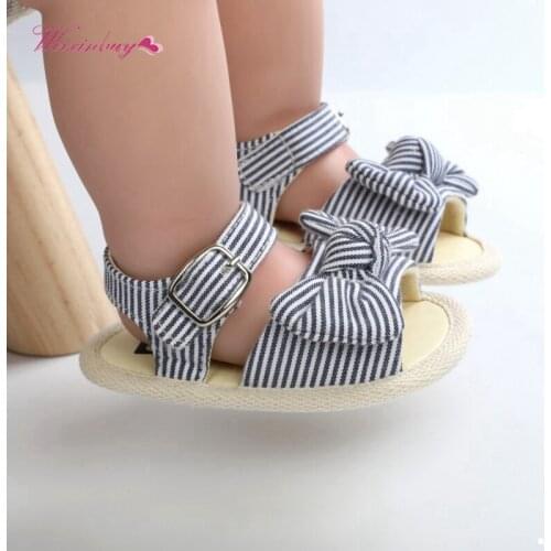 1 Pair Children Baby Kids Boys Girls Shoes Non-Slip Canvas Bowknot Toddlers Newborn Infantil Sandals
