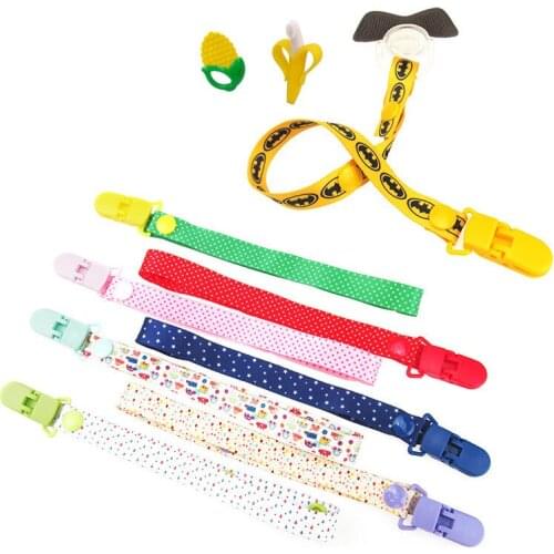 1pc Baby Pacifier Clips Chain Cartoon Funny Dummy Nipple Belt Teether Pacifier Holder Clip For Baby Safe Soother Chain M0104