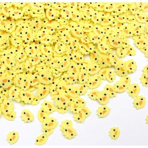 100g/lot Yellow Duck Slices Polymer Clay Lovely Animal Sprinkles for Toy Decoration DIY Crafts Filler Accessories