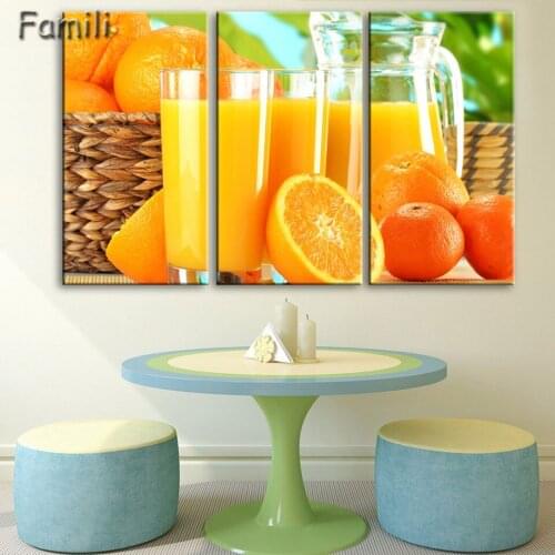 3pcs Modern Rectangle New Food Vegetables Autumn Season Fruits Thanksgiving Cornucopia Home Decor Canvas Poster Print Painting