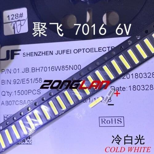 3000PCS JUFEI LED Backlight ZENER DIODE 1W 6V 7016 Cool white LCD Backlight for TV TV Application 01.JB.YH7016W65N01