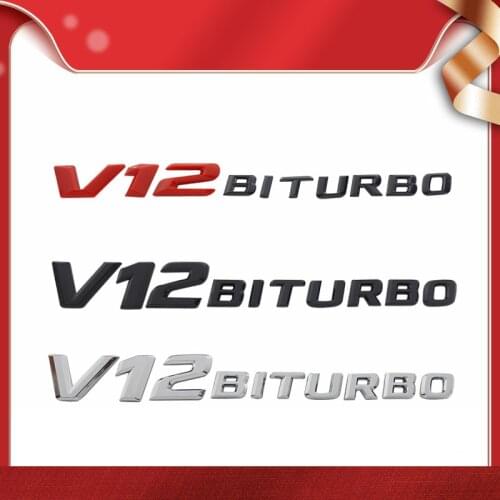 3D Premium ABS V12 BITURBO for C43 C63 C63S E43 E53 E63S S65L car Hood Fender trunk Rear Bonnet Nameplate Emblem Badge Sticker