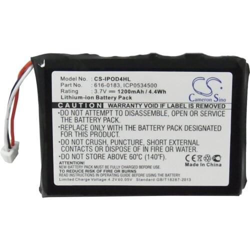Cameron Sino 1200mAh Battery for Apple iPOD 4th Generatio Photo U2 20GB Color Display MA127 30GB M9829/A,616-0183
