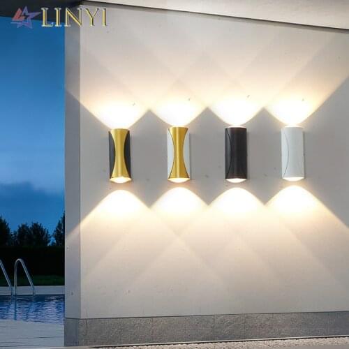 Aluminum Outdoor Waterproof IP65 6W 12W COB LED Wall Porch Light Modern Indoor Decor Up Down Dual-Head Wall Lamps AC85-265V