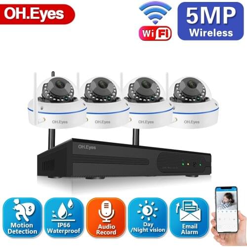 5MP CCTV Wireless Security Camera System 4CH Wifi NVR Kit Outdoor Night Vison WIFI IP Camera Video Surveillance Set 4 Channel