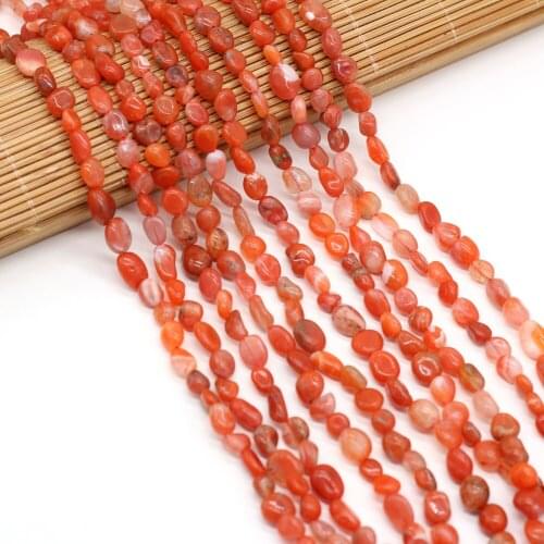 Natural Stone Beads Irregular Shaped Red Crystal Loose Spacer Beaded For Jewelry Making DIY Bracelet Necklace Accessories 6-8mm