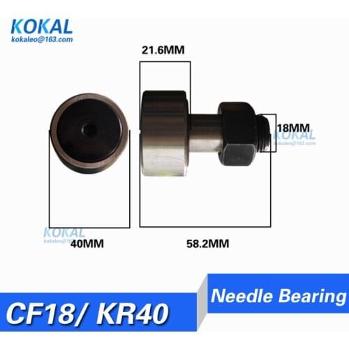 [CF18]Low noise CF18/KR40/KRV40 M18 40mm Cam Follower Bolt-type Needle Roller Bearing Hot Sale Needle Bearing Roller pin wheel