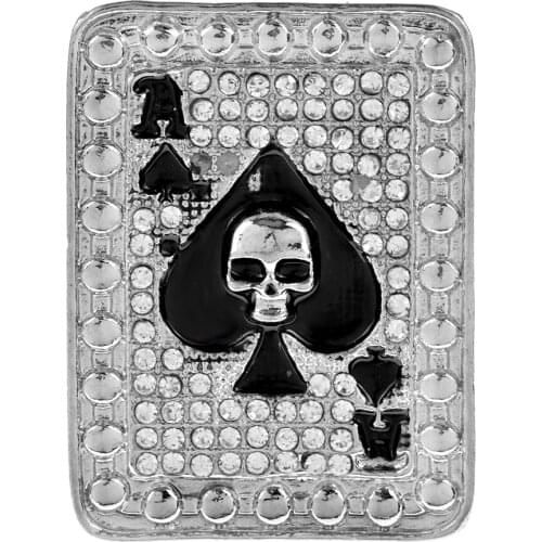 CINDY XIANG New Rhinestone Poker Hearts Ace Brooch Pins Creative Design Women And Men Jewelry Skeleton Brooches High Quality