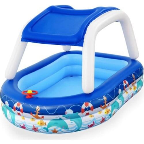 Kids Adults Outdoor Yard Garden Lawn Large 2 Layer Inflatable Car Design Family Swimming Pool with Canopy for Summer