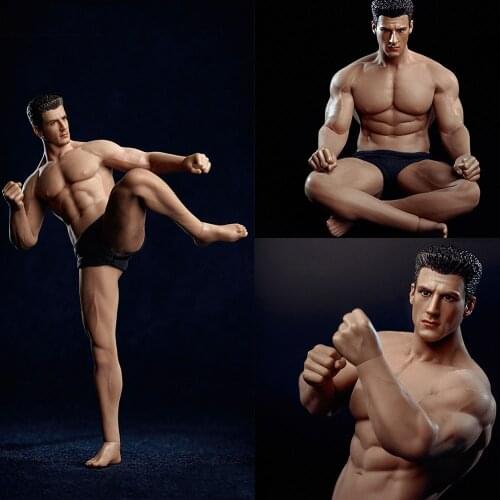TBLeague 1/12 Super-Flexible Male Seamless Body Action Figure with Head Sculpt TM01A /TM02A Fitness Suntan Skin Soldier Figures
