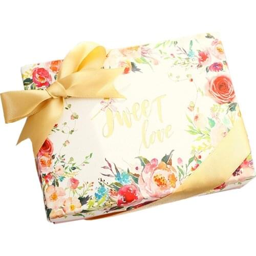 Ferimo 10pcs Free Shipping Pink Birthday Wedding Favor Candy Boxes Bridal Shower Party Paper Gift Box