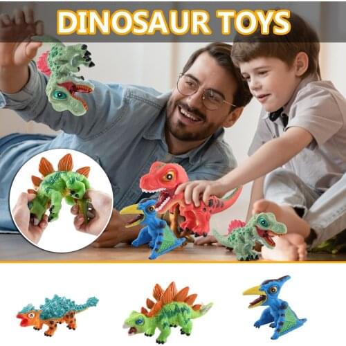 Figures Press To Make A Sound Color Mini Dinosaurs Squeezes And Call Soft Rubber Simulation Dinosaur Toys Children Kid Gift