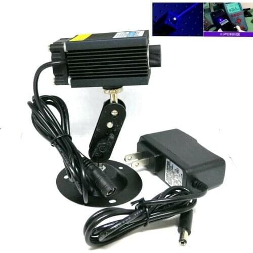 Focusable 405nm 500mW Violet/BLue Dot Laser Engraving Module Carve Wood 12V Adapter Holder
